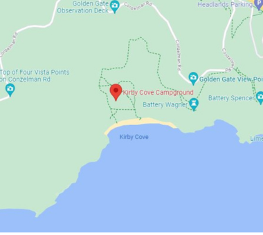 Map of CALIFORNIA KIRBY COVE CAMPGROUND, MARIN HEADLANDS