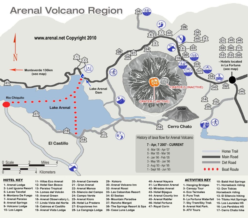 Map of Arenal Volcano